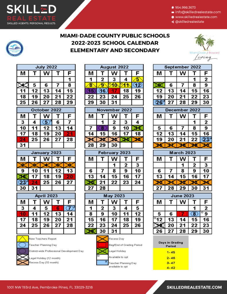 20222023 MiamiDade School Calendar » MiamiDade / Broward Living